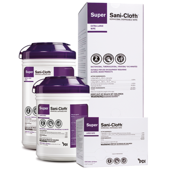 SUPER SANI-CLOTH SURFACE DISINFECTANT GERMICIDAL WIPES