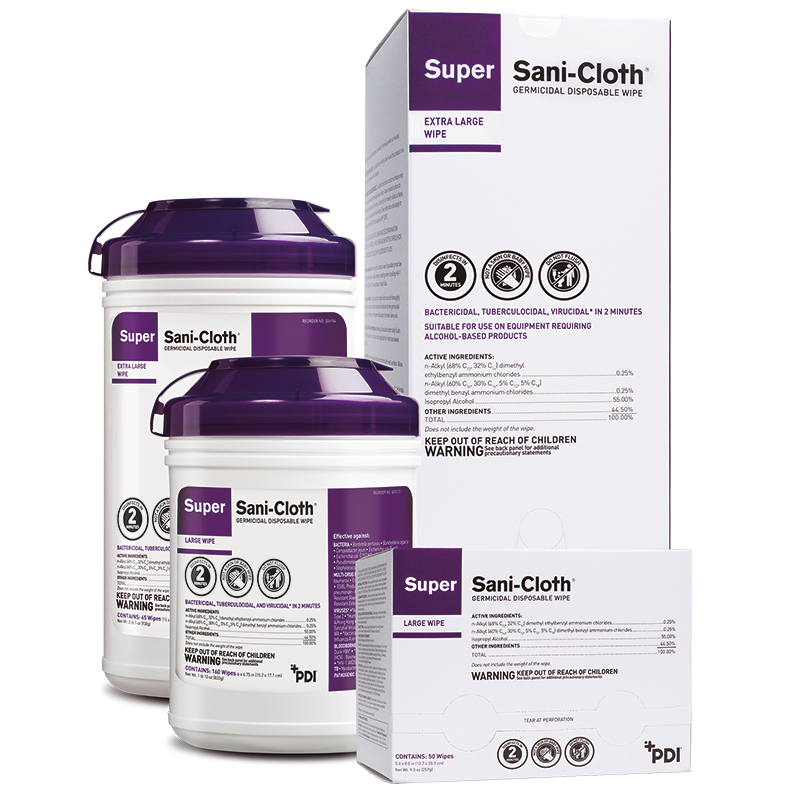 SUPER SANI-CLOTH SURFACE DISINFECTANT GERMICIDAL WIPES